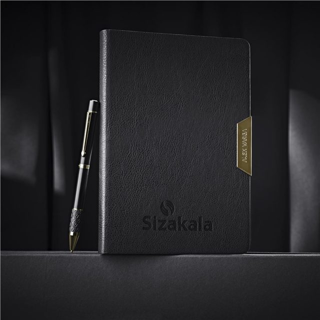 Example branded notebook and pen set